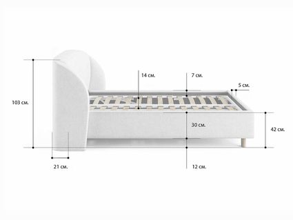 Кровать Сонум Valencia Экокожа Белый 160х200