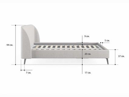 Кровать Сонум Rosa Вельвет Латте 80х200