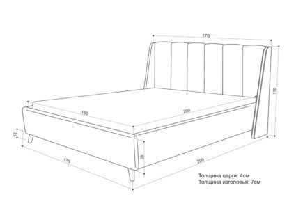 Кровать Sontelle Style Skordia Velutto 01 200х200