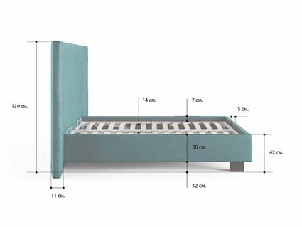 Кровать Сонум Barbara Экокожа Коричневая (с подъемным механизмом)