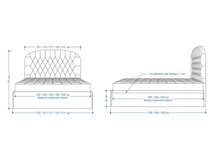 Кровать Lonax Венеция велюр Dolly-17 (с основанием) 120х195