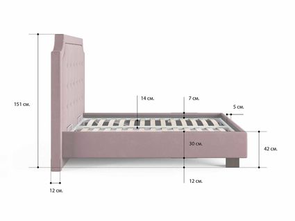 Кровать Сонум Elysium Рогожка Деним (с подъемным механизмом) 140х200